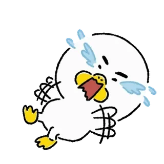 💬 llorando, triste, pájaro, dibujos animados, lindo, emoción, personaje telegram sticker