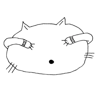 🙈 Katze, Tier, süß, Cartoon, Sticker, weiß, Zeichnung telegram sticker