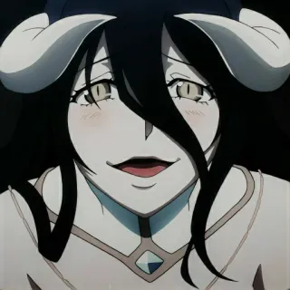 ☺️ Albedo Overlord anime, demon, fantasy, horns, woman telegram sticker