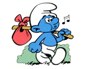 🎒 Smurf การ์ตูน, สเมิร์ฟ, เดิน, ท่องเที่ยว, กระเป๋า, สีน้ำเงิน whatsapp sticker