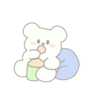 🍦 urso, desenho animado, fofo, adesivo, doce telegram sticker