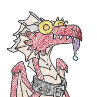 😛 naga, kartun, monster, lucu, mata belo, binatang, fantasi, gambar telegram sticker