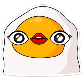 👀 telur, kartun, makanan, sarapan, wajah, lucu, kawaii telegram sticker