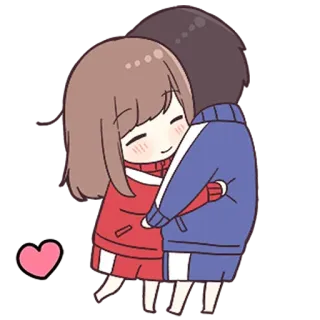❤️ ハグ, 愛, カップル, かわいい, ハート, 漫画 telegram sticker