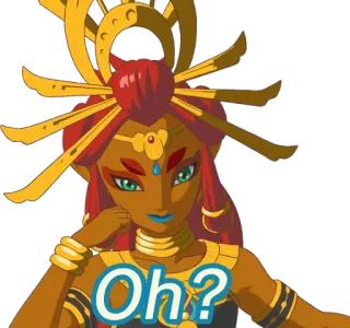 🤨 Urbosa The Legend of Zelda: Breath of the Wild Oh? zelda, urbosa, botw, nintendo, video game telegram sticker