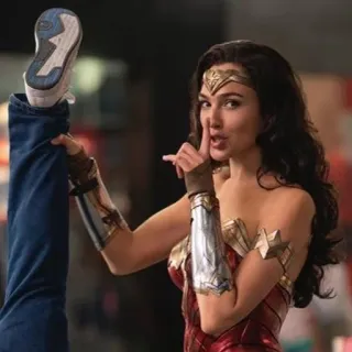 🤫 Wonder Woman wonder woman, superhero, dc comics, gal gadot, shush, quiet, superpower, comics telegram sticker