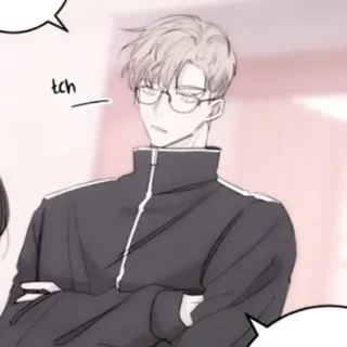 🍢 tch mężczyzna, okulary, styl anime, postać, casual telegram sticker