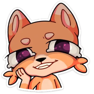 😏 chien, animal, dessin animé, mignon, joyeux, souriant telegram sticker