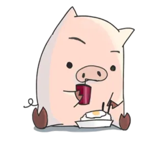 🍚 babi, kartun, makanan, imut, hewan, gambar, seni digital telegram sticker