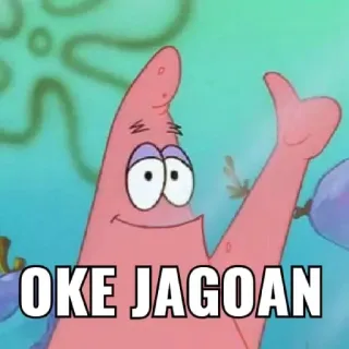 👍 Patrick Star Spongebob Squarepants OKE JAGOAN patrick, spongebob, jagoan, cartoon, starfish telegram sticker