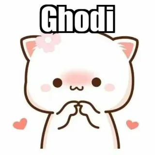 ⚜ Ghodi chat, mignon, Ghodi, animal, kawaii, pêche, fleur whatsapp sticker