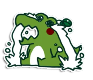 🐊 sticker, pleurer, grenouille, triste, vert, dessin animé telegram sticker