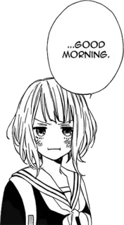 😠 ...GOOD MORNING. Аниме, Манга, Привет, Девушка, Доброе утро, Выражение telegram sticker