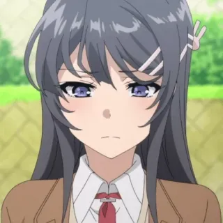 🪁 Mai Sakurajima Rascal Does Not Dream of Bunny Girl Senpai Anime, Fille, Sakurajima, Mai, Bunny Girl, Écolière telegram sticker