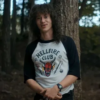 😁 Eddie Munson Stranger Things HELLFIRE CLUB Hellfire Club, Stranger Things, сериал, клуб, дьявол, логотип telegram sticker