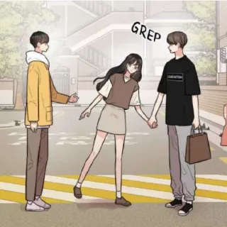 😁 GREP การ์ตูน, อนิเมะ, เพื่อน, คู่รัก, ถนน whatsapp sticker