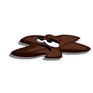 🙁 triste, estrella, dibujo animado, marrón, cara, emoji telegram sticker