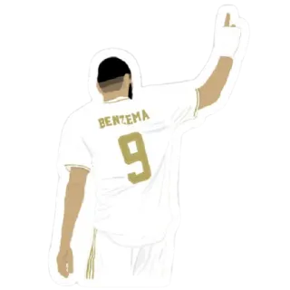 9⃣ Karim Benzema BENZEMA 9 fútbol, dedo corazón, ofensivo, deporte, fútbol whatsapp sticker