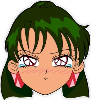 😔 Sailor Pluto Sailor Moon anime, crying, sad, sailor pluto, sailor moon whatsapp sticker