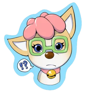 😲 !?
 cute, dog, sticker, question, cartoon, animal telegram sticker