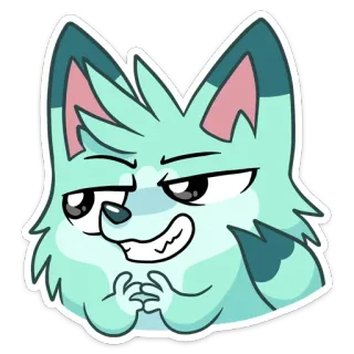 😡 zorro, dibujos animados, presumido, sonrisa, astuto, animal telegram sticker