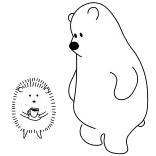 ☕️ ours, hérisson, animal, dessin animé, mignon whatsapp sticker