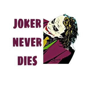 😈 Joker JOKER NEVER DIES Joker, villano, DC Comics, supervillano, cómics telegram sticker