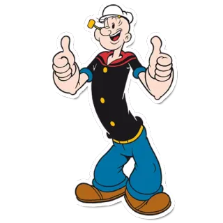 🙌 Popeye Desenho animado, Marinheiro, Clássico, Personagem, Polegar para cima telegram sticker