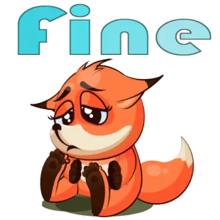 😥 fine raposa, animal, fofo, desenho animado, sentimento, triste, emocional whatsapp sticker