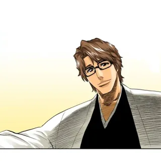🧬 Sosuke Aizen Bleach 애니메이션, 캐릭터, 안경, 만화, 악당 telegram sticker