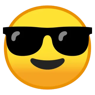 😎 Emoji, Keren, Kacamata hitam, Kuning, Senyum telegram sticker