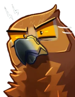 👺 bravo, pássaro, coruja, desenho animado whatsapp sticker
