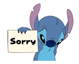😣 Stitch Lilo & Stitch Sorry извини, извинение, стич, лило и стич, мультфильм, милый telegram sticker