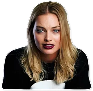 😟 Margot Robbie actrice, blonde, célébrité, portrait whatsapp sticker
