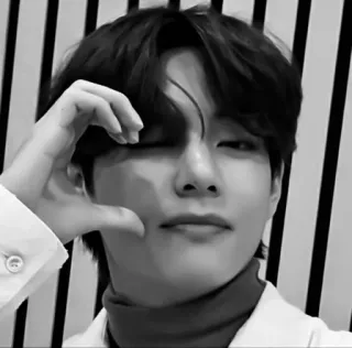 🔪 K-pop, Idolo, Cuore, Selfie, Monocromo telegram sticker