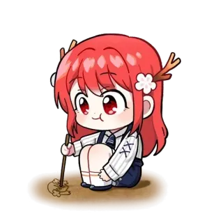 ☺️ Чиби, Аниме, Мультфильм, Милый, Цветок, Рыбалка telegram sticker