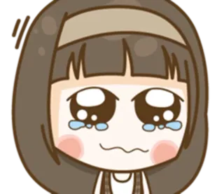 😢 Anime, Fille, Pleurs, Triste, Dessin animé, Émotionnel telegram sticker