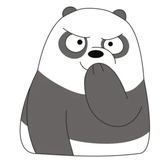 😈 Panda We Bare Bears Kartun, Panda, Beruang, Marah, We Bare Bears telegram sticker