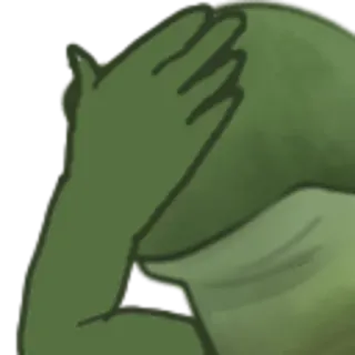 🙄 frog, facepalm, meme, green, expression telegram sticker