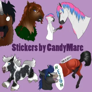 🎉 Stickers by CandyMare лошадь, животное, стикер, пони, мультфильм, иллюстрация telegram sticker