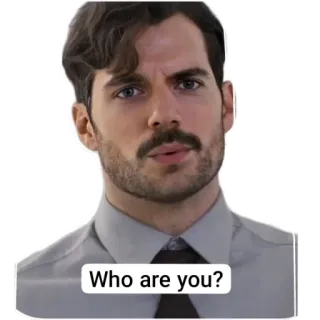 🧐 August Walker Mission: Impossible - Fallout Who are you? Henry Cavill, August Walker, Mission Impossible, Who are you, confused, mustache, reaction whatsapp sticker