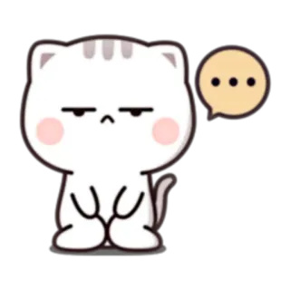 😑 cat, thinking, cute, animal, sticker, emoji telegram sticker