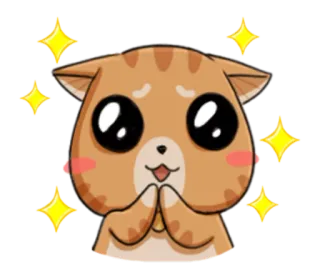 😯 Katze, süß, kawaii, Aufkleber, Cartoon telegram sticker