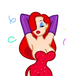 💃 Jessica Rabbit cartone animato, coniglio, donna, vestito rosso telegram sticker