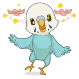 😶 птица, каваи, стикер, милый, животное, мультик, птичий telegram sticker