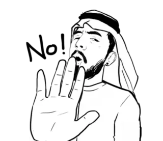 ❌ man, traditional clothing, hand gesture, stop telegram sticker