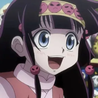 ⛓️ Alluka Zoldyck Hunter x Hunter Anime, Hunter x Hunter, Alluka Zoldyck, Charakter, Manga, lächelnd, süß telegram sticker