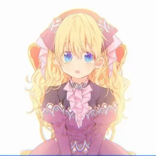 🌨️ animé, fille, mignon, cheveux blonds, robe, illustration whatsapp sticker