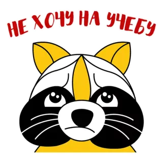 😢 НЕ ХОЧУ НА УЧЕБУ rakun, sedih, sekolah, belajar, hewan, kartun telegram sticker