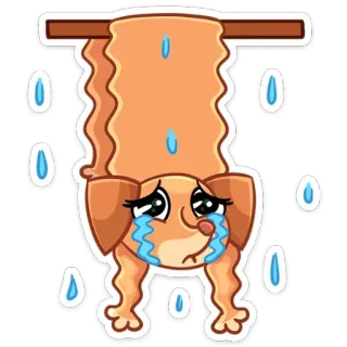😭 anjing, sedih, menangis, basah, kartun, emosi, air mata telegram sticker